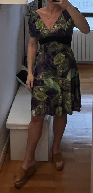 Vestido estampado pavo real talla M-L