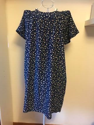 Vestido estampado flores azul talla L