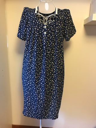 Vestido estampado flores azul talla L