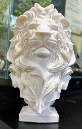 Scultura Leone in Resina Bianca