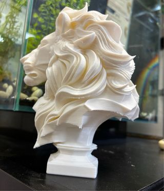 Scultura Leone in Resina Bianca