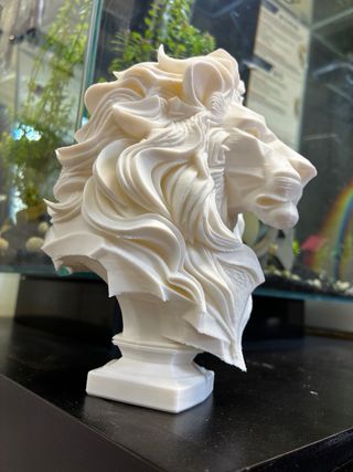 Scultura Leone in Resina Bianca