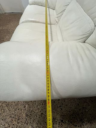 Sofá 2 plazas piel auténtica blanco
