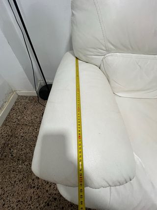 Sofá 2 plazas piel auténtica blanco