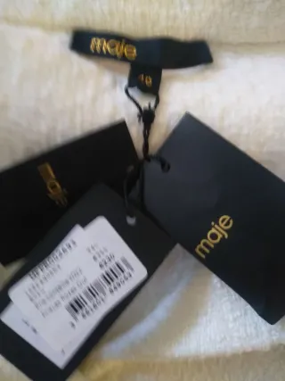 Conjunto Maje blanco tweed crop top falda