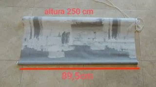 Estor enrollable recortable gris y blanco