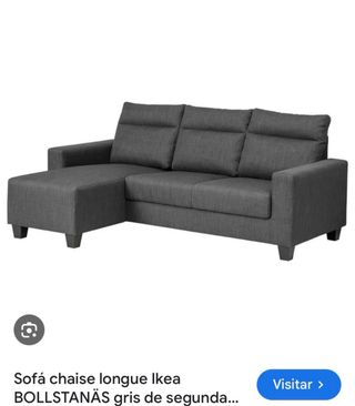 Sofá Chaise Longue Ikea Gris