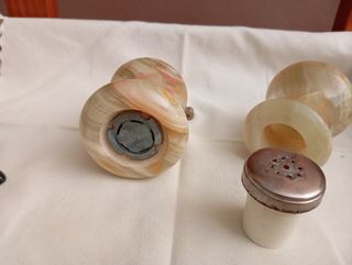 Molinillo y salero vintage mármol