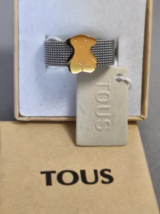 Anillo Tous Oso Dorado y Plateado