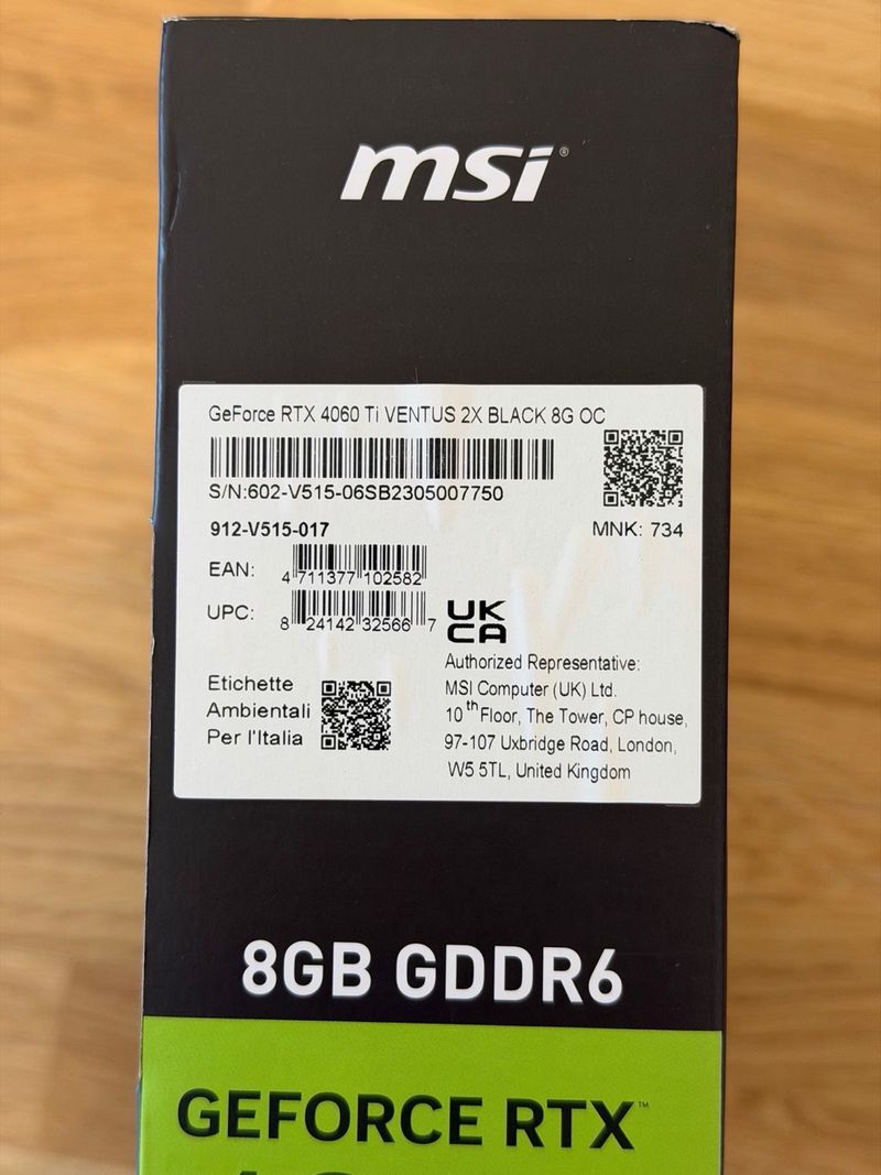 MSI RTX 4060Ti OC 8GB afbeelding 2