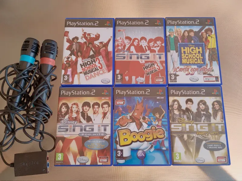 Pack Singstar PS2 con 2 Micrófonos