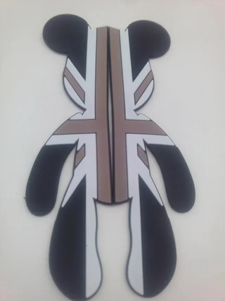 VINILO OSO PUERTA MINI BLANCO Y NEGRO