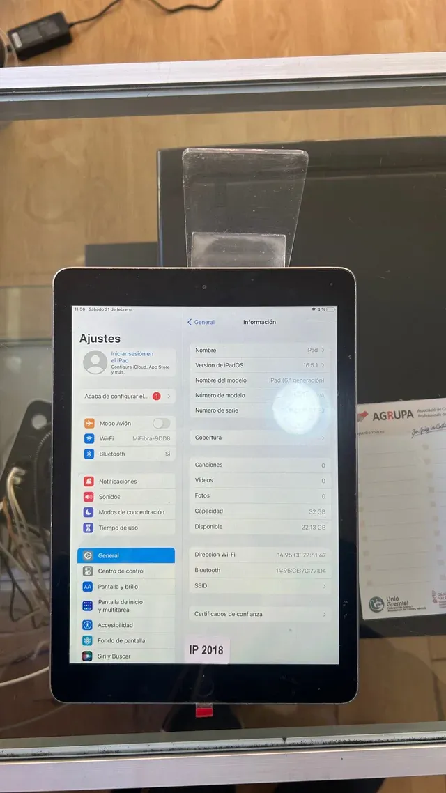 iPad 6ª Gen 32GB Gris Batería 95%