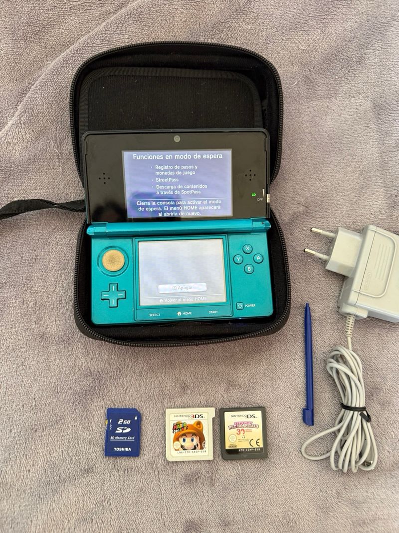Nintendo 3DS Azul/Verde con Accesorios afbeelding 7
