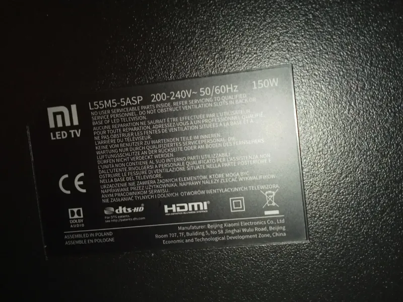 TV Xiaomi L55M5-5ASP 55 4K para reparar