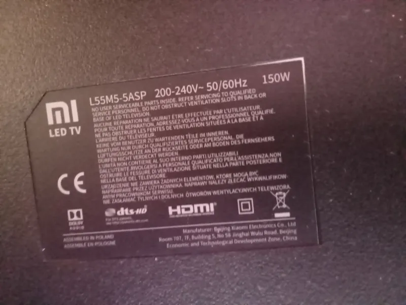 TV Xiaomi L55M5-5ASP 55 4K para reparar afbeelding 3
