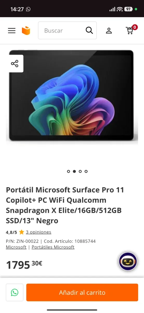 Surface Pro 11 Negro Wifi afbeelding 4