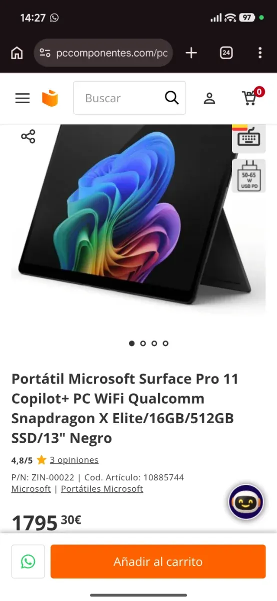 Surface Pro 11 Negro Wifi afbeelding 7