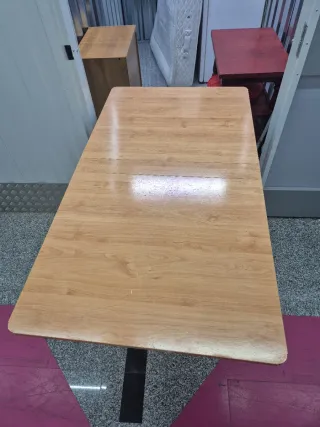 Mesa plegable de madera y plástico