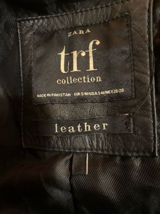 Chaqueta de piel negra Zara
