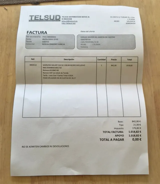 Samsung Galaxy S24 128GB Negro