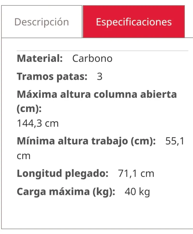 Trípode Benro C673TM Carbono afbeelding 5