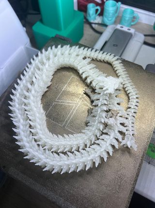 Dragão articulado azul 90cm fluorescente