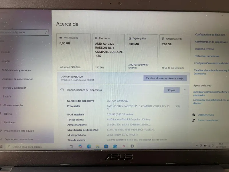 Portatil asus con caja original afbeelding 9
