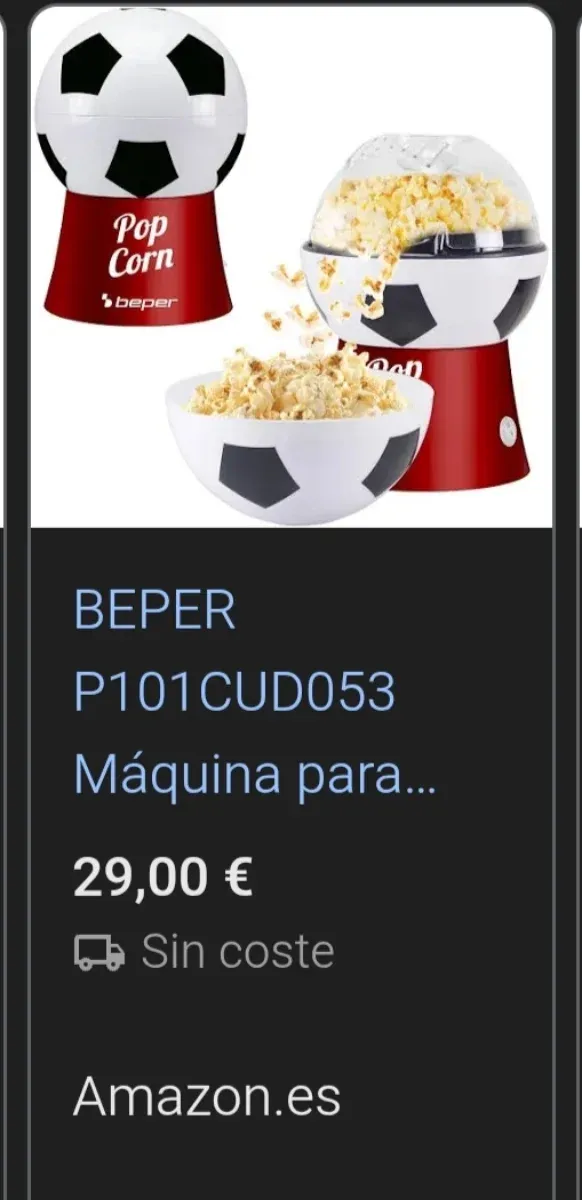 Máquina de Palomitas Beper Fútbol