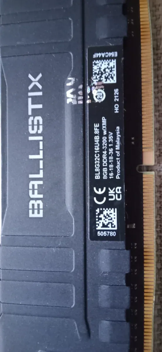 Memoria RAM DDR4 16GB 3200MHz Ballistix afbeelding 3