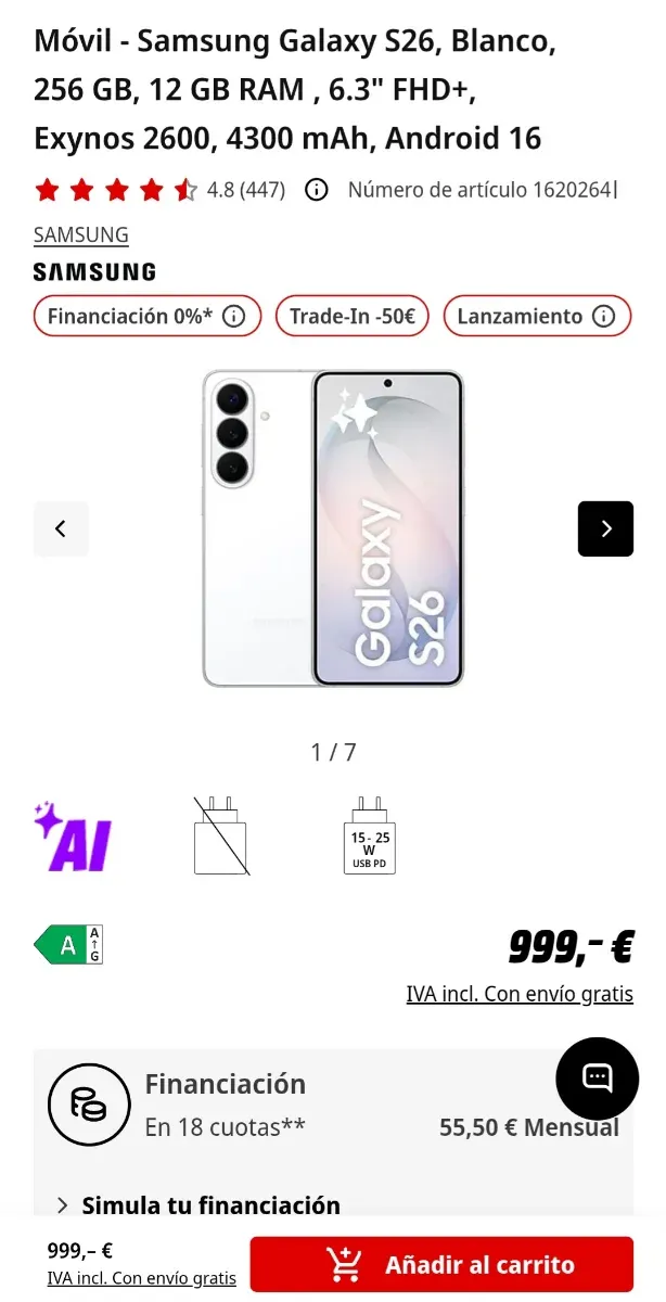 Samsung Galaxy S26. Sin Estrenar + Funda Original afbeelding 2