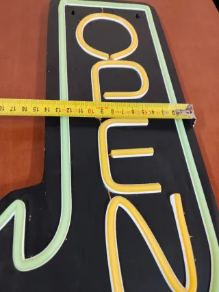 Letrero Neón Vintage Open Flecha