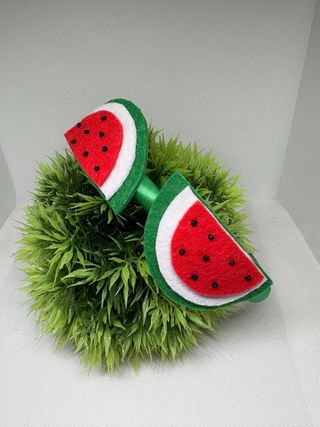 Cerchietto bambina anguria feltro perline nuovo