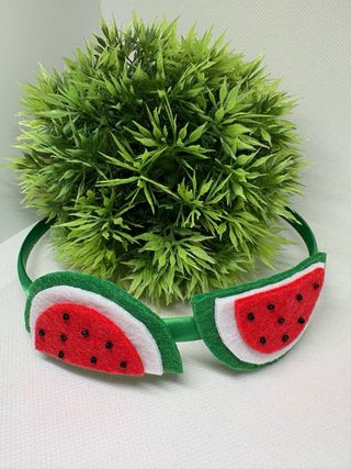 Cerchietto bambina anguria feltro perline nuovo