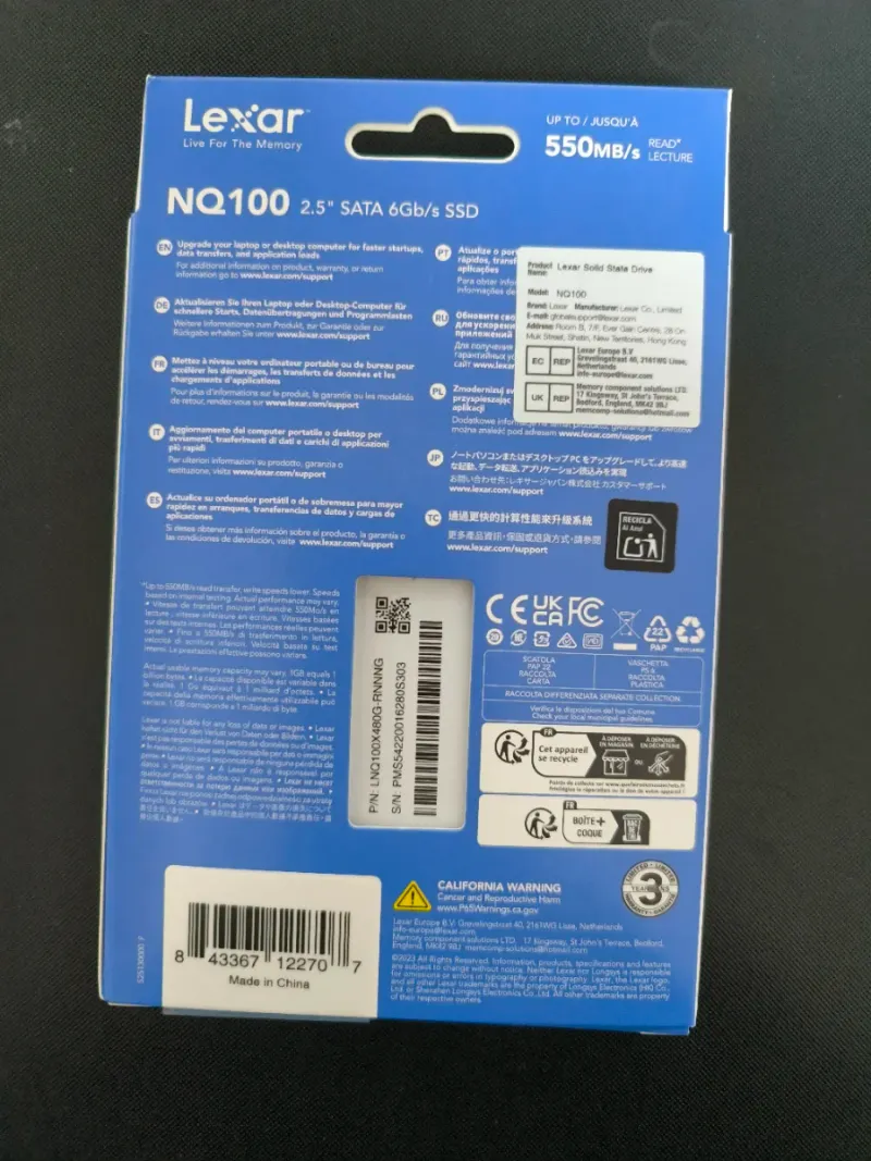 SSD Lexar NQ100 480GB SATA 6Gb/s afbeelding 3