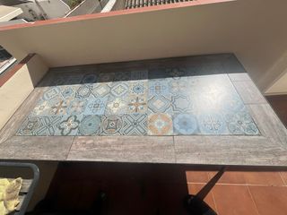 Mesa Terraza Hierro Macizo Mosaico