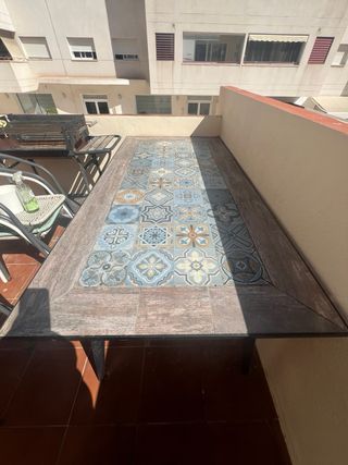 Mesa Terraza Hierro Macizo Mosaico