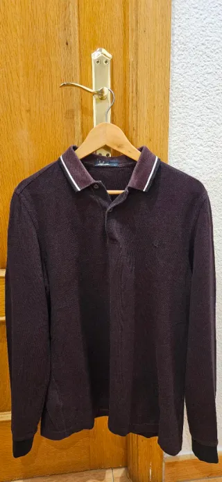 Polo Fred Perry Talla M Morado/Berenjena jaspeado