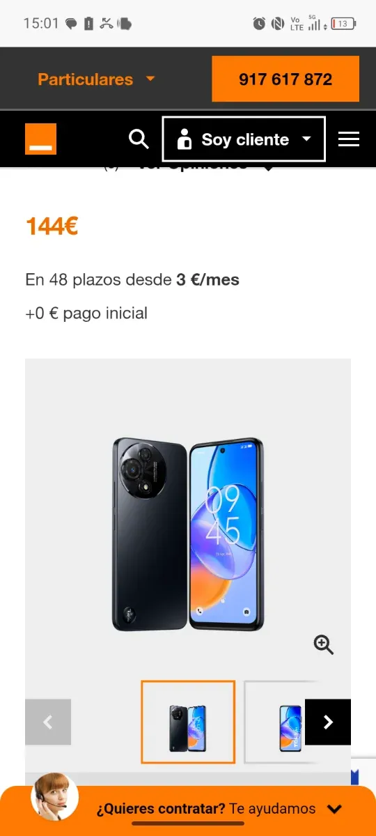 TCL 60 Movil Negro