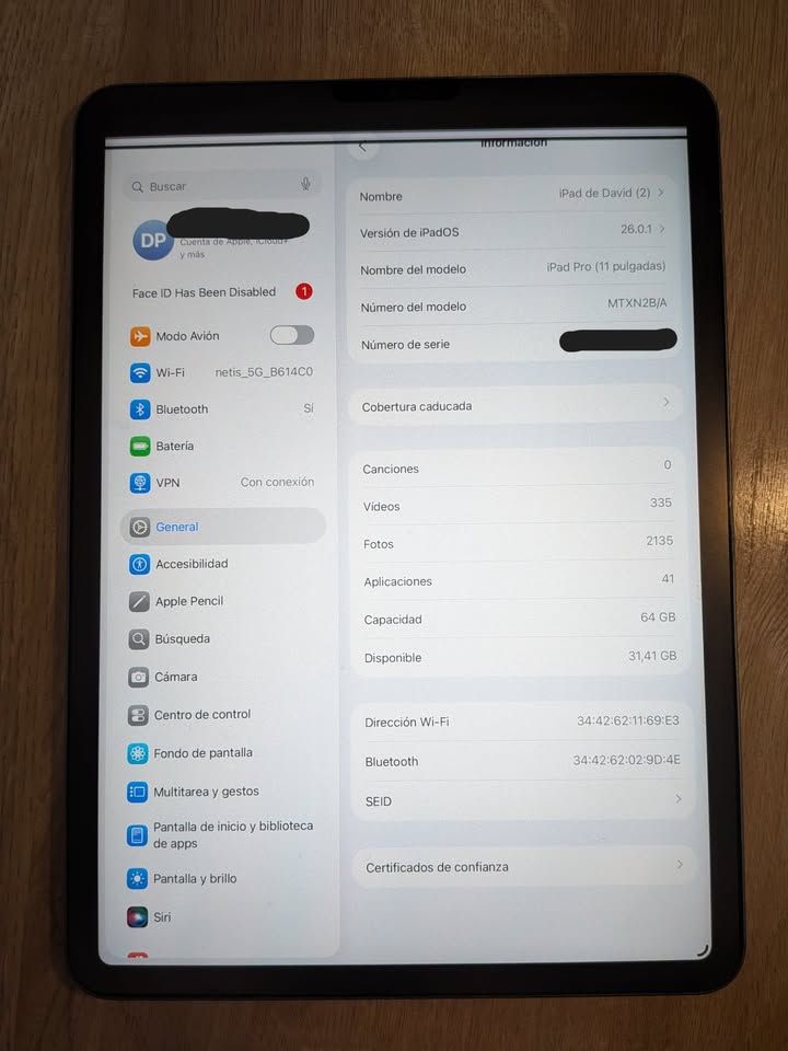 iPad Pro 11 1ª Gen 64GB Wifi Plata