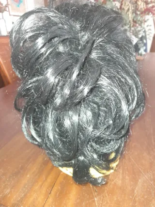 PELUCA VINTAGE AÑOS 60 PELO CORTO NEGRO 100% DYNEL