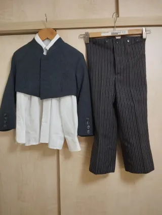 Traje corto niño 3 años gris marengo