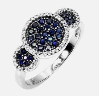 Anillo Plata Zafiros Azules Naturales