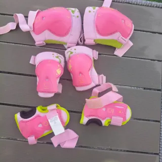 Protecciones patinaje infantil rosa