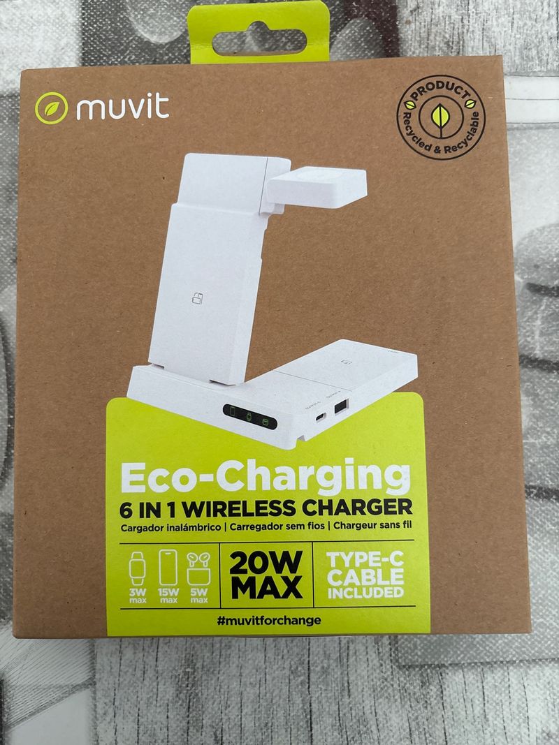 Muvit Eco-Charging 6 en 1 Cargador Inalámbrico