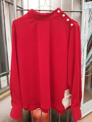 Camisa Zara roja mujer