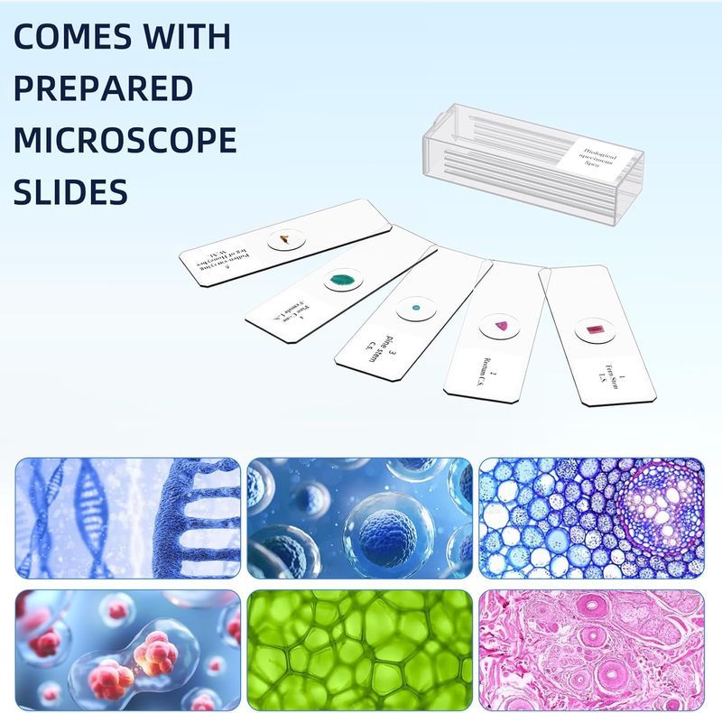 Microscopio Hutact 40-2000X con kit de portaobjetos afbeelding 5