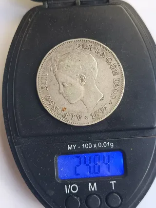 5 Pesetas 1897 Plata Alfonso XIII