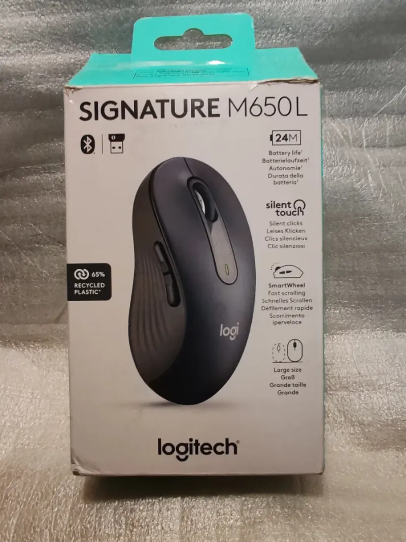 Mouse Logitech M650 L - Grande, Silencioso
