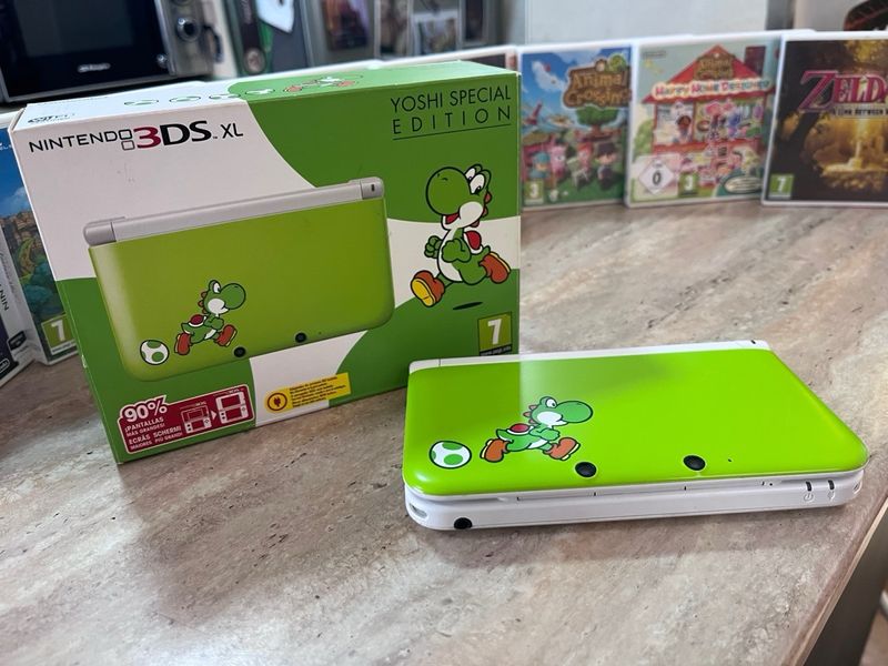 Nintendo 3DS XL Edición Especial Yoshi (y juegos) afbeelding 5